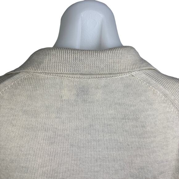 Aritzia Wilfred NWOT Cream White Knit Deep V Wool Collar Midi Sweater Dress 2XS - Picture 9 of 13
